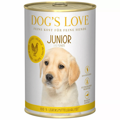 Comparer les prix de Boîte Chiot – Dog's Love Junior Volaille & Courges 400 gr