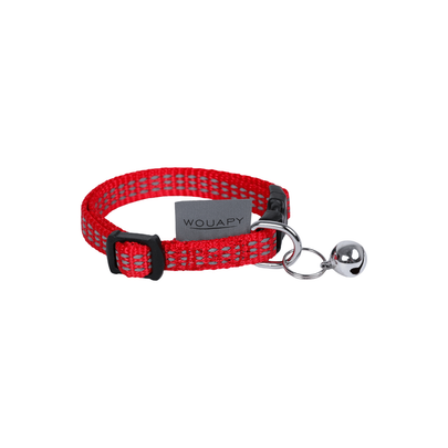 Comparer les prix de Collier Chat - Wouapy Collier nylon Protect Rouge - 18/25,5 cm