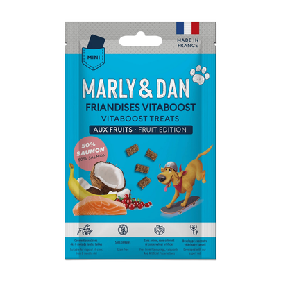 MARLY & DAN-MARLY & DAN Friandise Chien Vitaboost Fruits Saumon - Format poche 20 gr