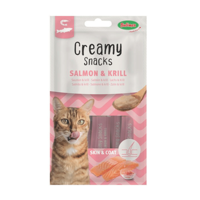 BUBIMEX-Bubimex Creamy snacks pour chat X4 Saumon et krill - 60 gr
