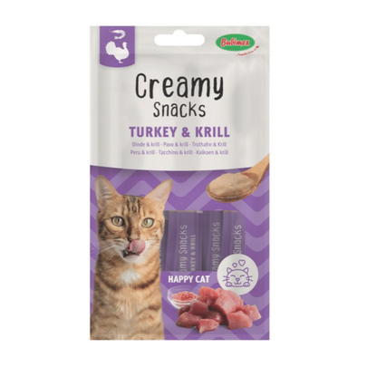 BUBIMEX-Bubimex Creamy snacks pour chat X4 Dinde et krill - 60 gr