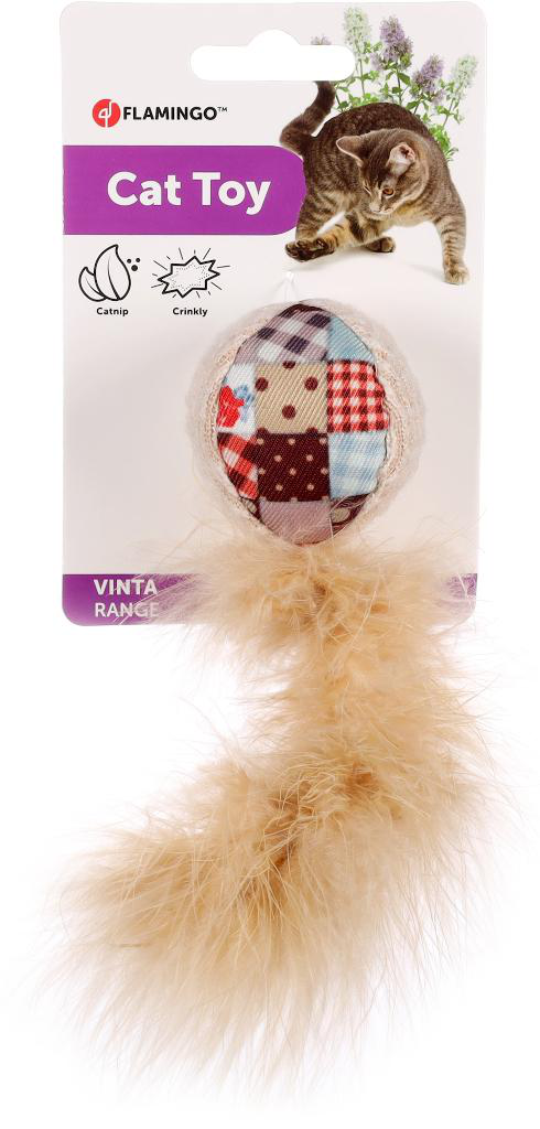 Jouet Pour Chat - Flamingo Robla Singe Multicolore En Tissu Avec Rubans Et Catnip 23,5cm