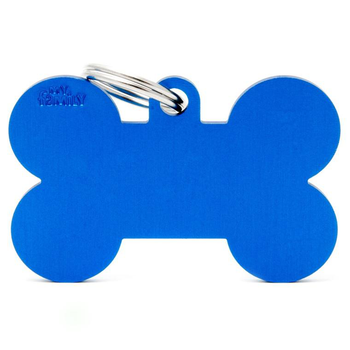 Visuel 1 du produit My Family Médaille Chien Basic Os XL Alu Bleu foncé - 48 x 31,5 x 2 mm