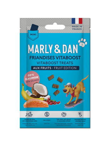 Visuel 1 du produit MARLY & DAN Friandise Chien Vitaboost Fruits Saumon - Format poche 20 gr