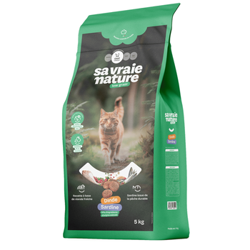 Visuel 1 du produit Sa Vraie Nature Croquettes Chat Stérilisé Réduit En Céréales Dinde/Sardine - 5 kg