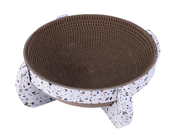 Visuel 1 du produit Wouapy Griffoir navette Chat carton terrazzo - 13 x 35 x 35 cm