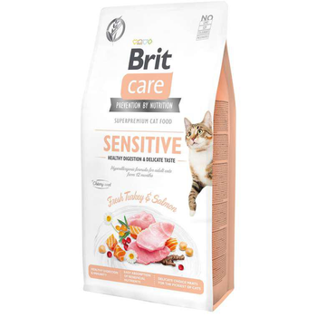 Visuel 1 du produit Brit Care Croquettes Chat Adulte Digestion & Goût Dinde Saumon - 7 kg