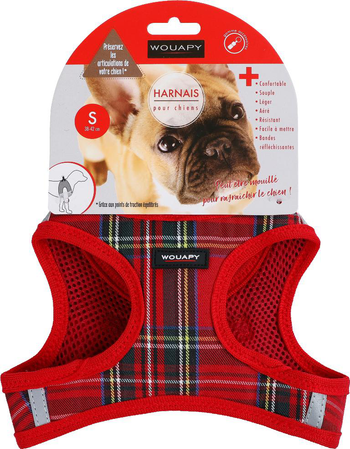 Visuel 1 du produit Wouapy Harnais Chien Soft Écossais Multicolore S - 38-42 cm