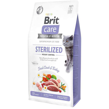 Visuel 1 du produit Brit Care Croquettes Chat Adulte Stérilisé Contrôle du poids Canard Dinde - 7 kg
