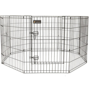 Visuel 1 du produit Habitat chien - Parc pour chien en métal noir - 8 x 76 x 61 cm