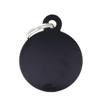 Visuel 1 du produit My Family Médaille Chien Basic Grand cercle Alu Noir - 39 x 32 x 2 mm