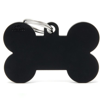 Visuel 1 du produit My Family Médaille Chien Basic Os XL Alu Noir - 48 x 31,5 x 2 mm