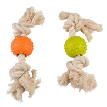 Visuel 2 du produit Duvoplus Jouet Chien Corde Et Balle Multicolore - Taille 27 x 5 x 5 cm