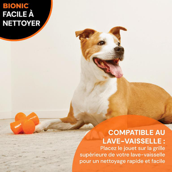 Visuel 2 du produit Bionic Jouet Chien Croix Stuffer Orange - 12,5 x 12,5 x 6,5 cm