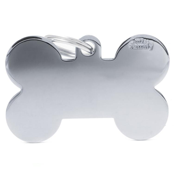 Visuel 1 du produit My Family Médaille Chien Basic Os XL Laiton Gris - 48 x 31,5 x 2 mm