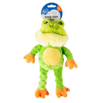 Visuel 1 du produit Duvoplus Jouet Chien Peluche Grenouille Vert Crackle - Taille 34 x 21 x 8 cm