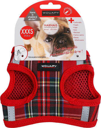 Visuel 1 du produit Wouapy Harnais Chien Soft Écossais Multicolore XXXS - 24-30 cm