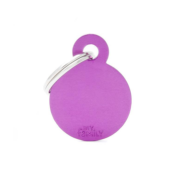 Visuel 1 du produit My Family Médaille Chien Basic Petit cercle Alu Violet - 28,5 x 21,5 x 2 mm