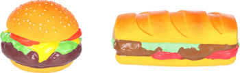 Visuel 1 du produit Flamingo Jouet Chien Sandwich Hot-dog Latex Multicolore - 9,5 x 9,6 x 7,6 cm - Vendu à l'unité, livré aléatoirement