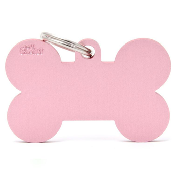 Visuel 1 du produit My Family Médaille Chien Basic Os XL Alu Rose - 48 x 31,5 x 2 mm