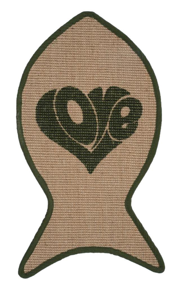 Visuel 1 du produit Wouapy Griffoir Tapis Poisson pour Chat Noir - 55 x 31 cm
