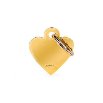 Visuel 1 du produit MyFamily Médaille Chien Basic Coeur Noir et Or - 25 x 25 mm
