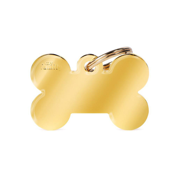 Visuel 1 du produit MyFamily Médaille Chien Basic Os Noir et Or - 38 x 24 mm