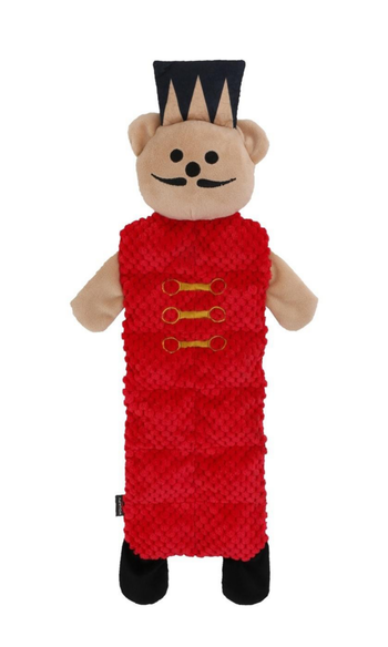Visuel 2 du produit Wouapy Jouet Chien Peluche Noël Plate Ours Casse Noisette Rouge - 14 x 22 x 5,5 cm