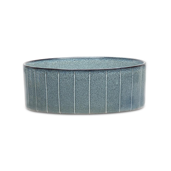 Visuel 1 du produit Scruffs Gamelle Chien Céramique Reactive Glaze Bleu Rayures – 19 x 19 x 8 cm