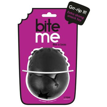 Visuel 2 du produit Bite Me Jouet Chien Distributeur De Friandises Caoutchouc Noir Grrrip It - Taille L 13 x 10 x 9 cm