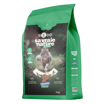 Visuel 1 du produit Sa Vraie Nature Croquettes Chat Stérilisé Réduit En Céréales Sardine - 2 kg