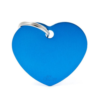 Visuel 1 du produit My Family Médaille Chien Basic Grand cœur Alu Bleu foncé - 38 x 31 x 2 mm