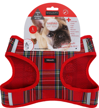 Visuel 1 du produit Wouapy Harnais Chien Soft Écossais Multicolore L - 47-52 cm