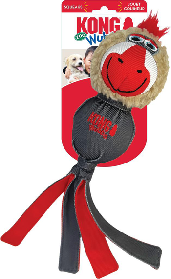 Visuel 2 du produit Kong Jouet Chien Peluche Wubba Zoo Mandrill Rouge - Taille L