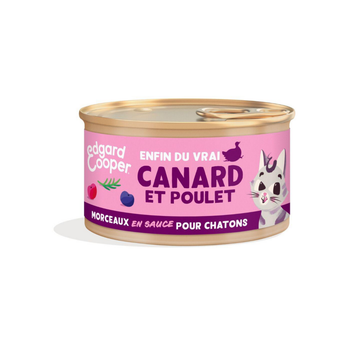Visuel 1 du produit Edgard & Cooper Aliments Humides Chaton Canard Poulet Morceaux En Sauce Sans Céréales - 85 g