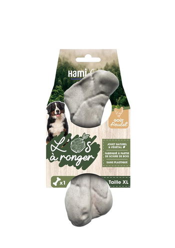 Visuel 1 du produit Hamiform Jouet Chien Os à ronger végétal Saveur Poulet XL - 20,5 cm 310 gr