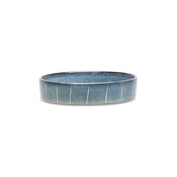 Visuel 1 du produit Scruffs Gamelle Chat Céramique Reactive Glaze Bleu Rayures – 13 x 13 x 3 cm