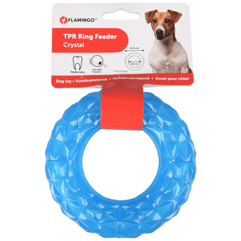 Visuel 1 du produit Jouet Chien - Flamingo Jouet Crystal ring feeder Bleu Taille S - 12,5 x 12,5 x 3 cm