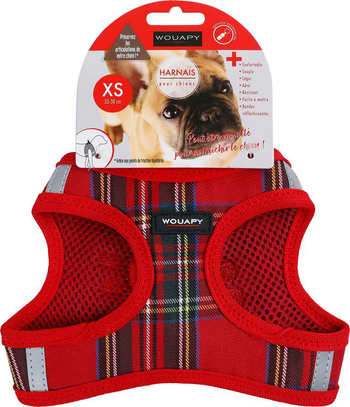 Visuel 1 du produit Wouapy Harnais Chien Soft Écossais Multicolore XS - 33-38 cm