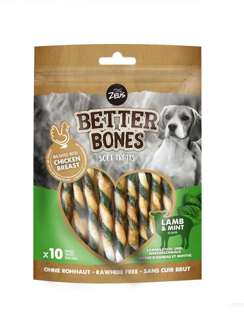 Visuel 1 du produit Zeus Friandise Chien Better Bones WrapTwist Stick Agneau & Menthe - x 10