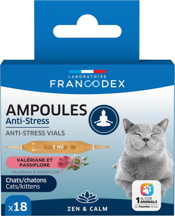 Visuel 1 du produit Francodex Ampoules Anti-stress Chat - x 18 ampoules