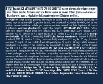 Visuel 2 du produit Advance Veterinary Diets Croquettes Chien Diabetes Colitis - 12 kg