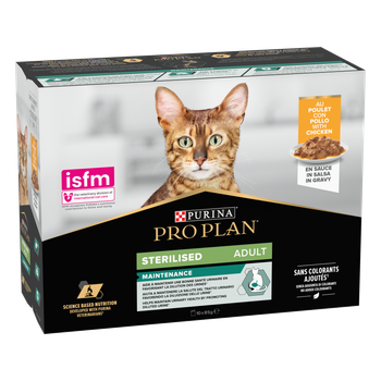 Visuel 1 du produit Boîtes Chat – Pro Plan Sachet Sauce Sterilised Poulet – 10 x 85 g