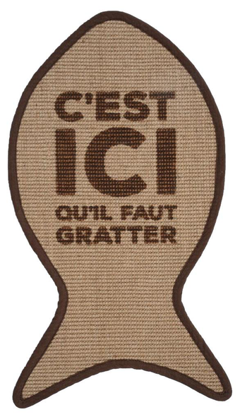 Visuel 1 du produit Wouapy Griffoir Tapis Poisson pour Chat Marron - 55 x 31 cm