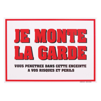 Visuel 1 du produit Martin Sellier Panneau "Je monte la garde" - 25 x 17,5 cm