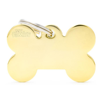 Visuel 1 du produit My Family Médaille Chien Basic Grand os Laiton Doré - 38 x 25 x 2 mm