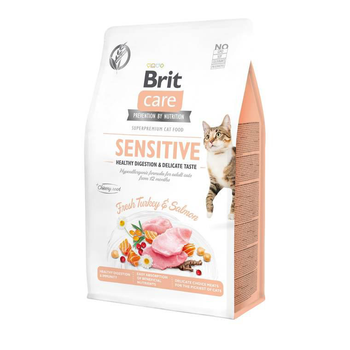 Visuel 1 du produit Brit Care Croquettes Chat Adulte Digestion & Goût Dinde Saumon - 400 gr