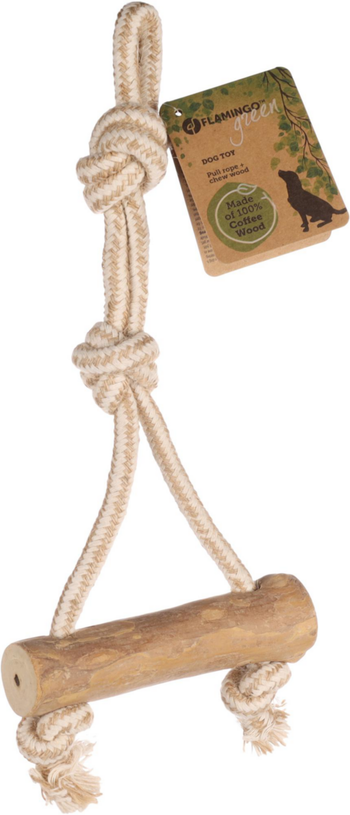 Visuel 2 du produit Flamingo Jouet Chien Bâton de bois de caféier & corde S - 20 cm Ø 3,5 cm