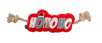 Visuel 2 du produit Wouapy Jouet Chien Peluche Noël Hohoho Sifflet + Corde Rouge - 50 cm