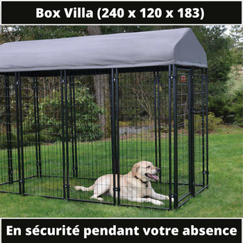 Visuel 1 du produit Lucky Dog Chenil Chien avec toit et porte Villa - 240 x 120 x 183 cm